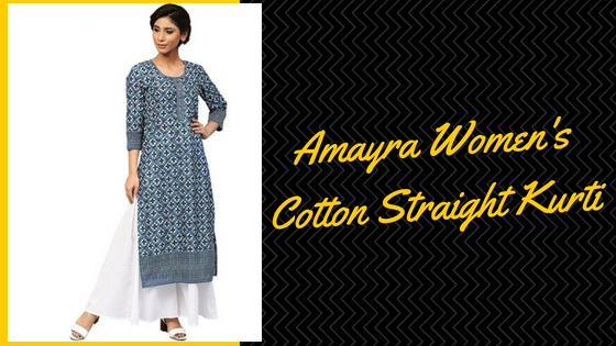 Amayra Women's Cotton Straight Kurti - Top 10 Kurti Design 2018 in India