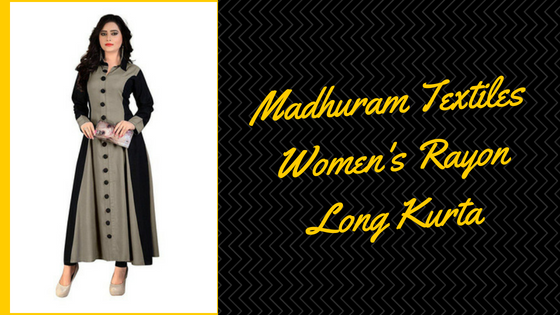 Madhuram Textiles Women's Rayon Long Kurta - Top 10 Kurti Design 2018 in India