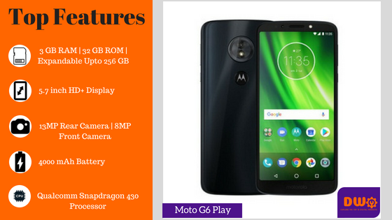 Moto G6 Play - Top 10 Smartphone under 15000
