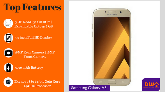 Samsung Galaxy A5 - top 10 best samsung phones in india