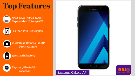 Samsung Galaxy A7 - top 10 best samsung phones in india