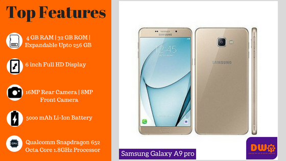 Samsung Galaxy A9 Pro - top 10 best samsung phones in india