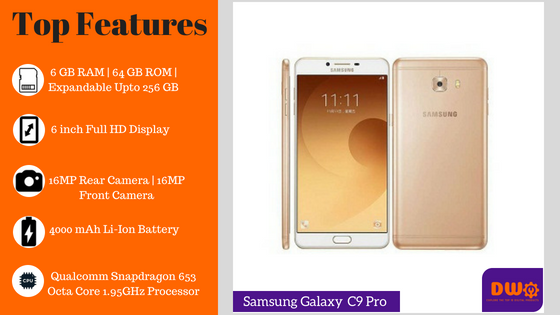 Samsung Galaxy C9 Pro - top 10 best samsung phones in india