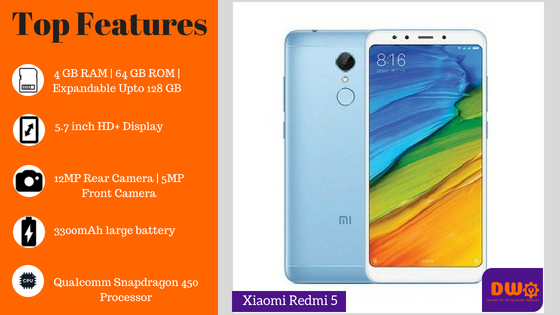 Xiaomi Redmi 5 - Top 10 Smartphone under 15000