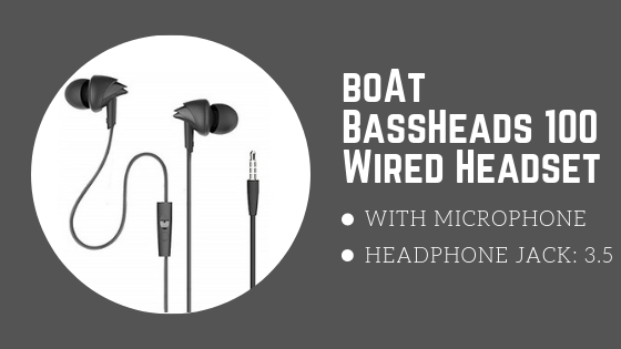 boAt BassHeads 100 Wired Headset with Mic - best selling earphones
