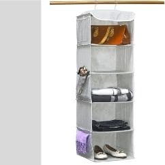 5 Shelves, Gray SimpleHouseware 5 Shelves Hanging Closet