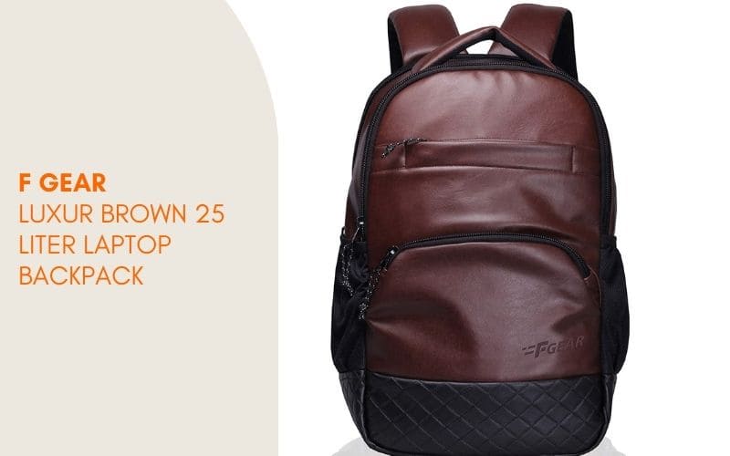 F Gear Luxur Brown 25 Liter Laptop Backpack