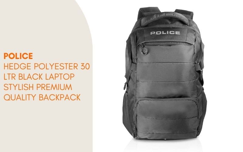 Police Hedge Polyester 30 Ltr Black Laptop Stylish Premium Quality Backpack