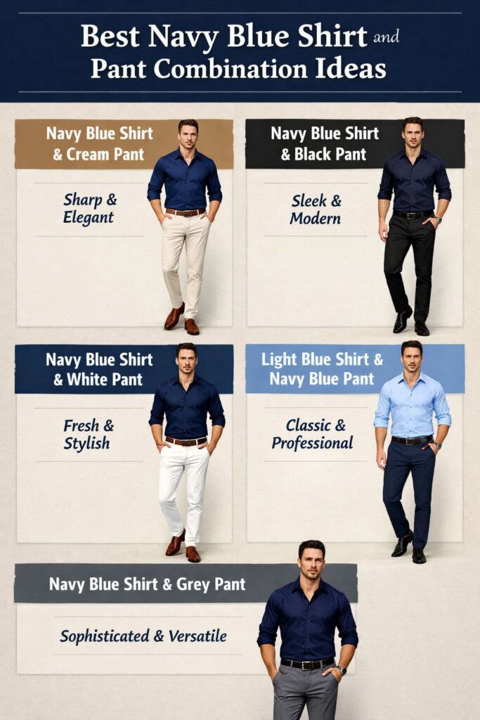 Best Navy Blue Shirt and Pant Combination Ideas