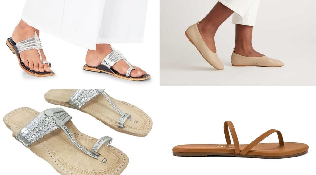 Best footwear to wear with a short white kurti
