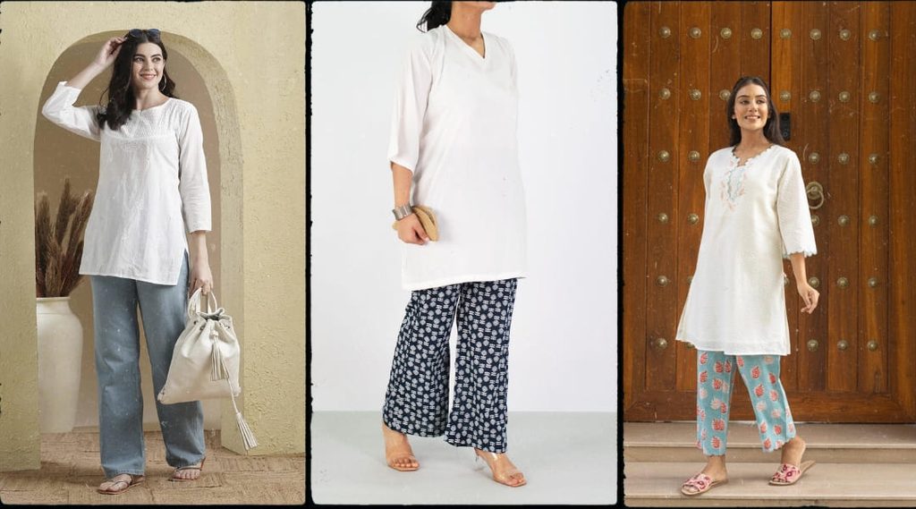 Short white kurti styling ideas for daily wear and casual outings